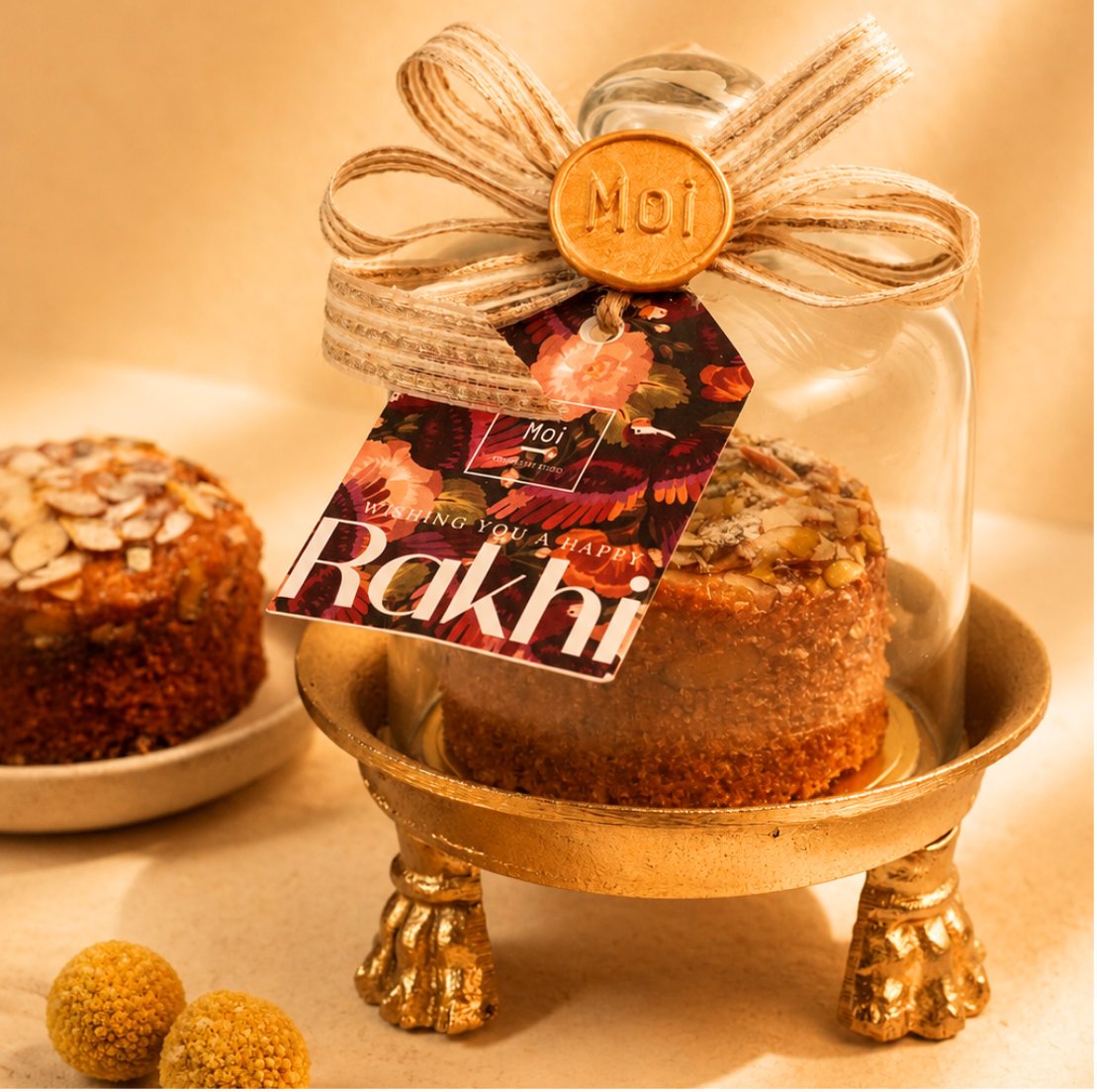 Nutty Mawa Cake in Mini Glass Cloche (120g)